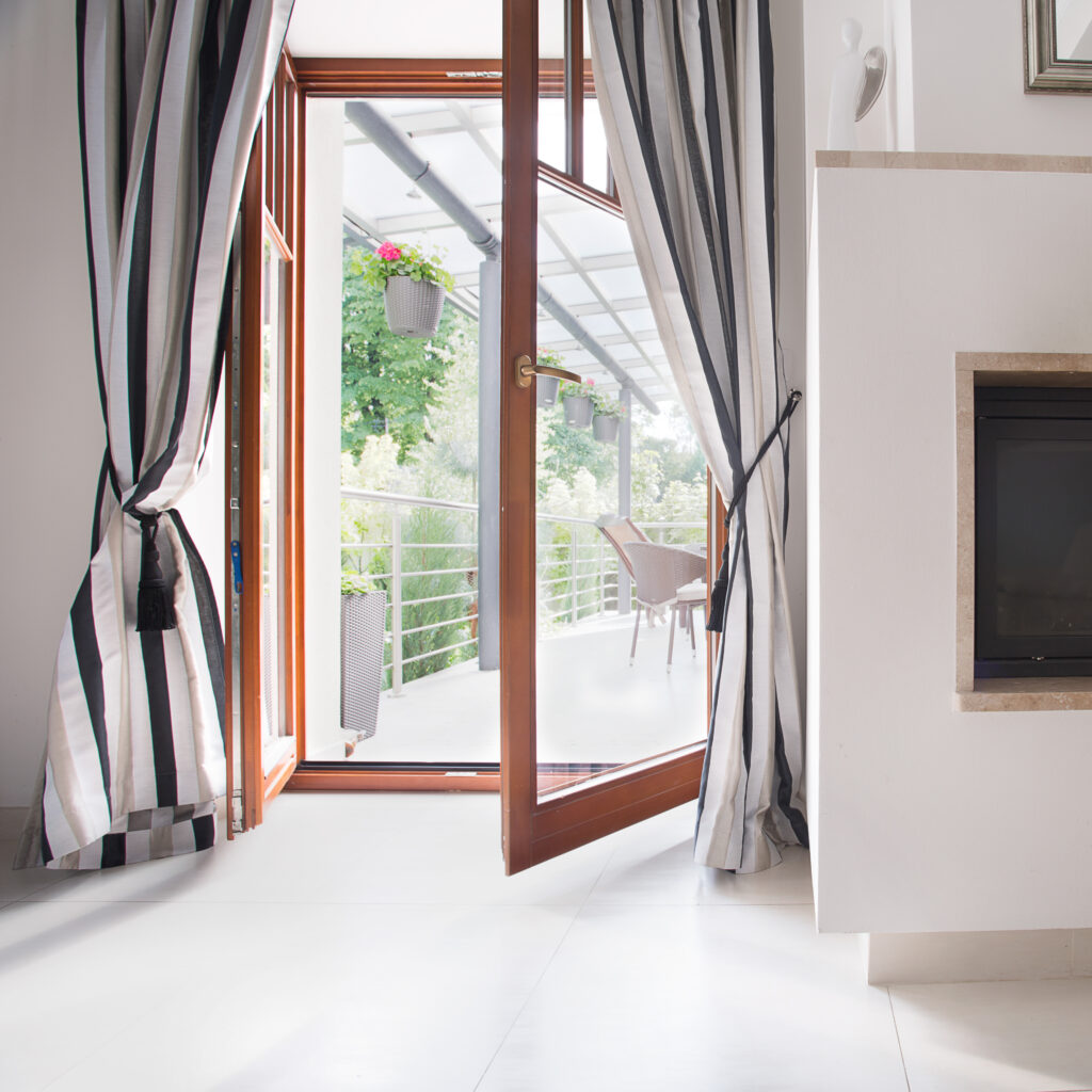 Entrance to beautiful balcony with new door installation